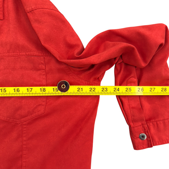 Chico's Design Dark Orange Button Up Chest Pockets‎ Shacket Jacket Size Large - Picture 6 of 7